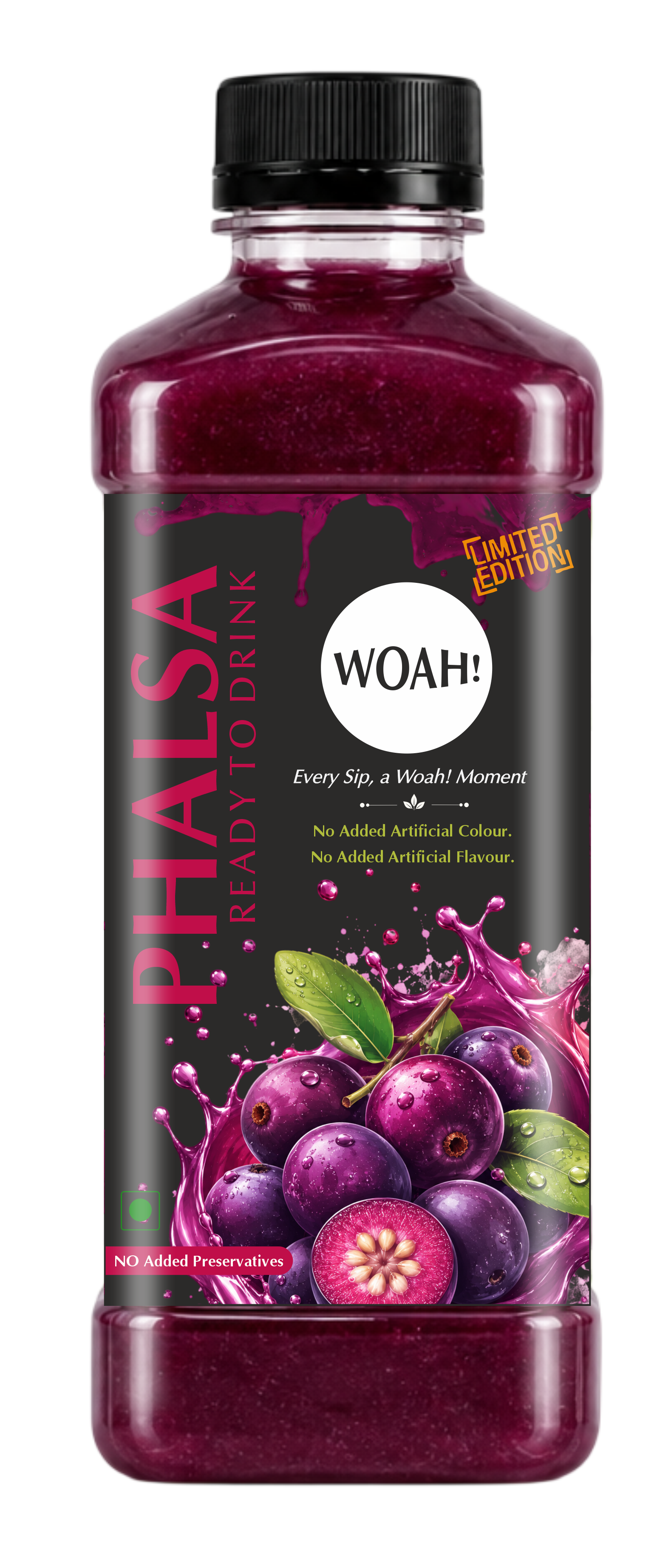 Woah! Phalsa 250 ml bottle — added sugar